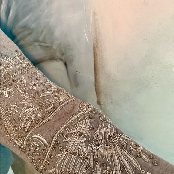 Free People Gray hoodie sweatshirt Jacket with SIVLER embellished em Sleeves - Picture 5 of 10